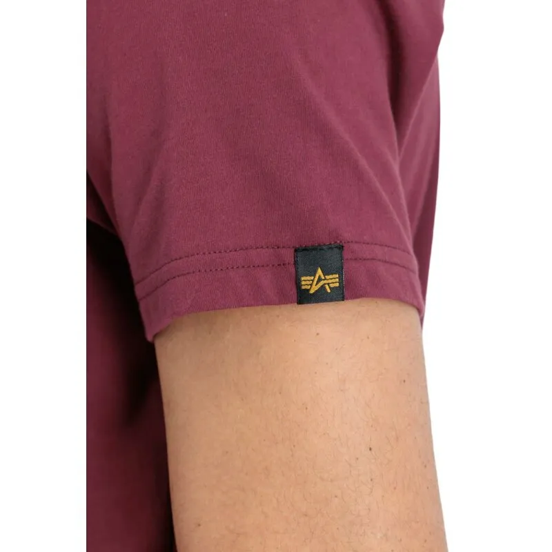 Alpha Industries Herren T-Shirt Basic Logo burgundy