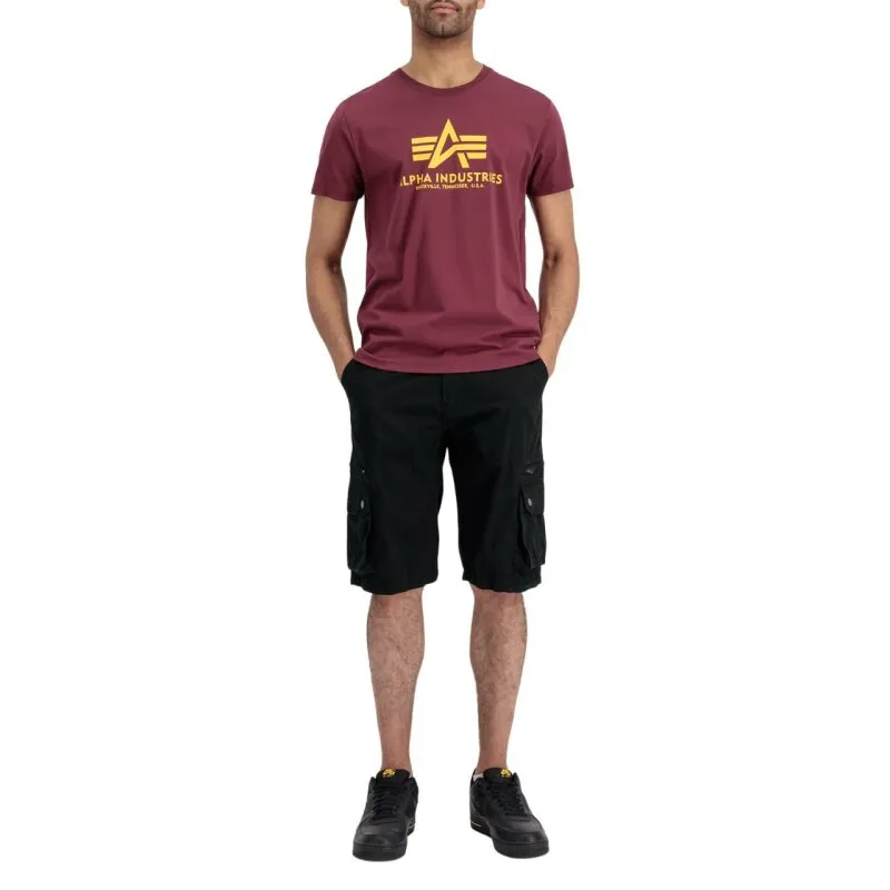 Alpha Industries Herren T-Shirt Basic Logo burgundy