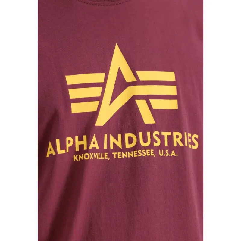 Alpha Industries Herren T-Shirt Basic Logo burgundy