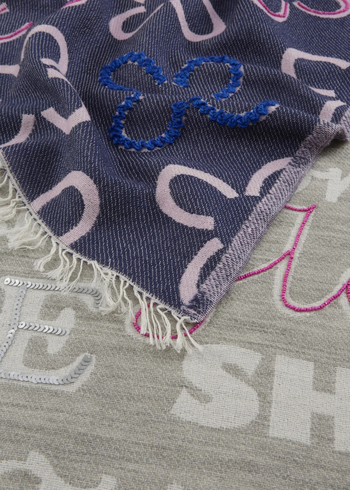 CODELLO Beidseitig tragbarer Jacquard-Schal mit gewebtem Mustermix 10775621