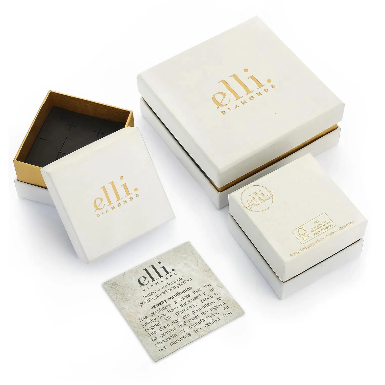   Elli  Halskette Kreuz Glaube Edel Diamant (0.005 ct.) 58 gold  Mittellange Halskette 