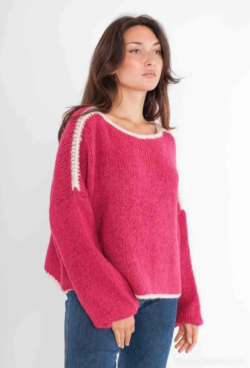 GROßER STRICKPULLOVER MIT WOLLE
