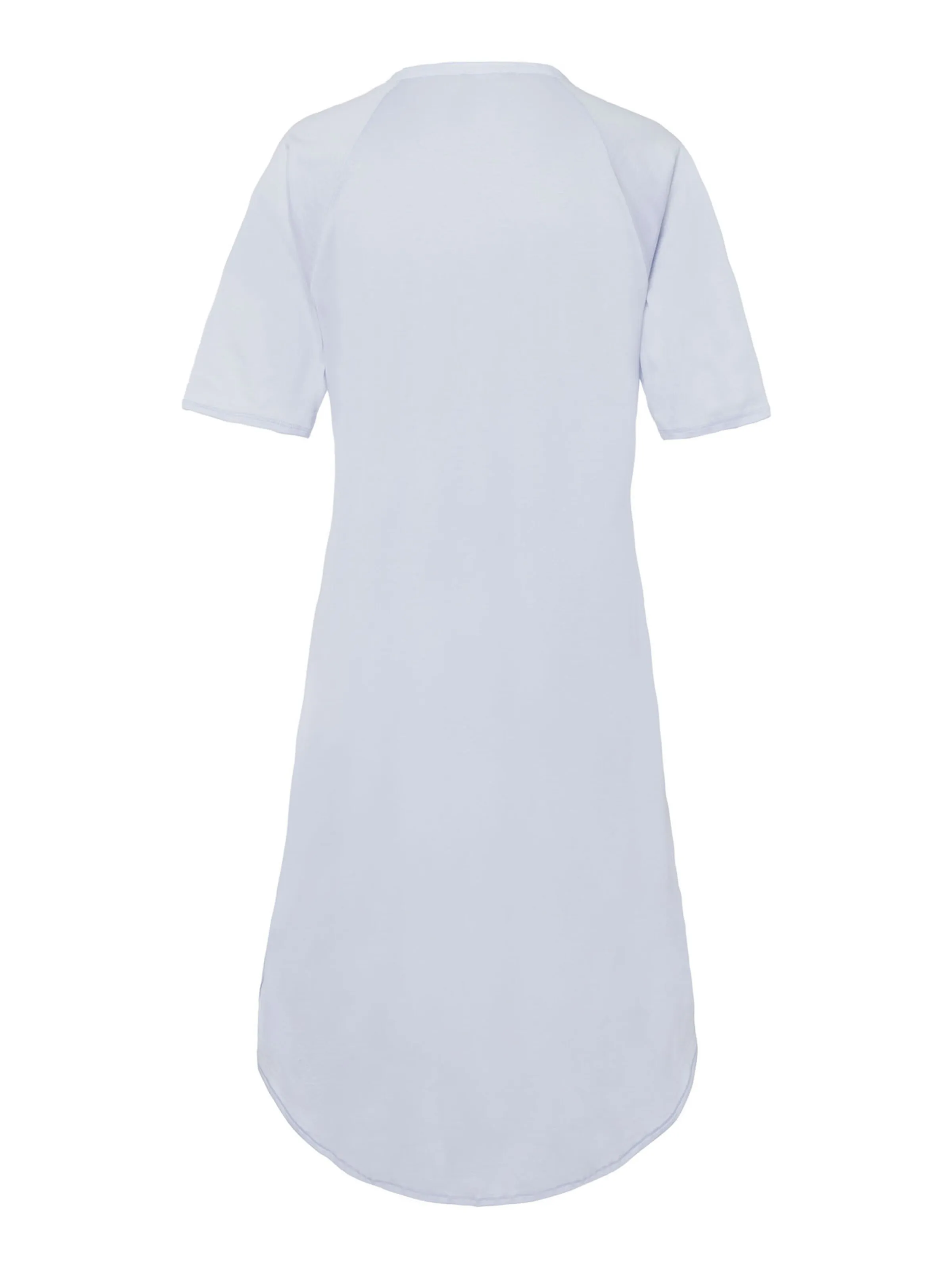 Hanro Kurzarm Nachthemd ' Cotton Deluxe 100cm ' in Hellblau