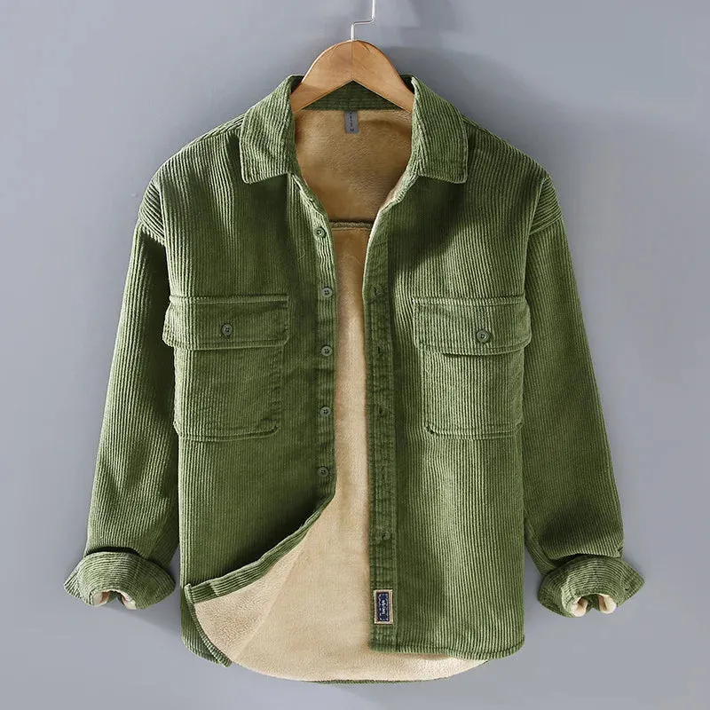 Heidi-Mode | Casual Bequeme Gerippte Hemdenjacke