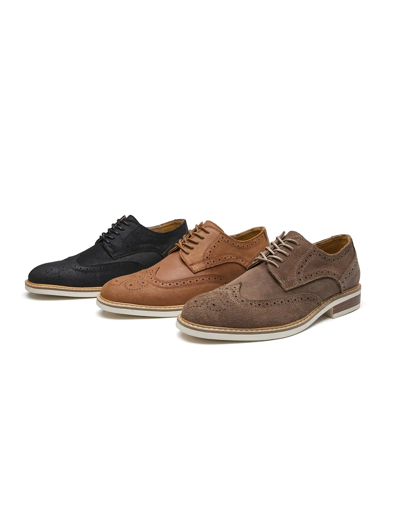 Klassische Wildleder-Brogues mit Flügelkappe im Oxford-Stil