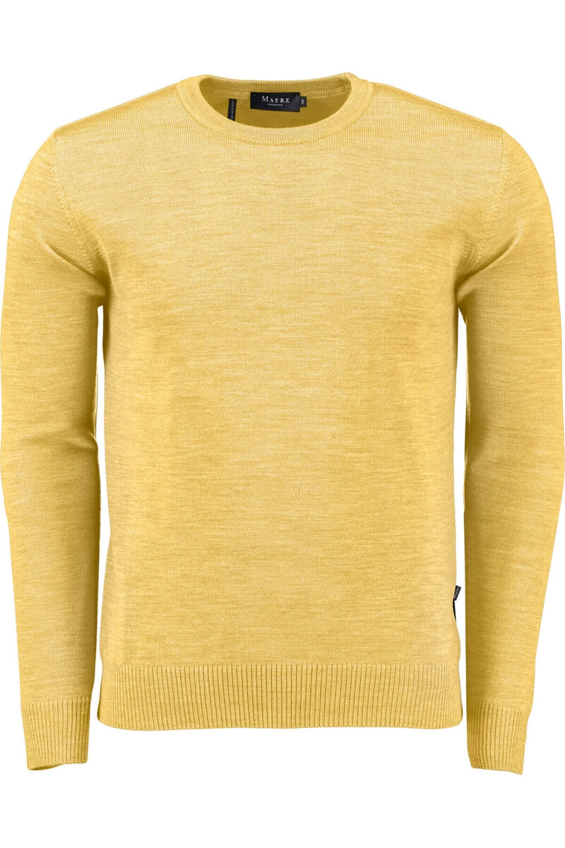 MAERZ Rundhals Pullover gelb aus Merinowolle