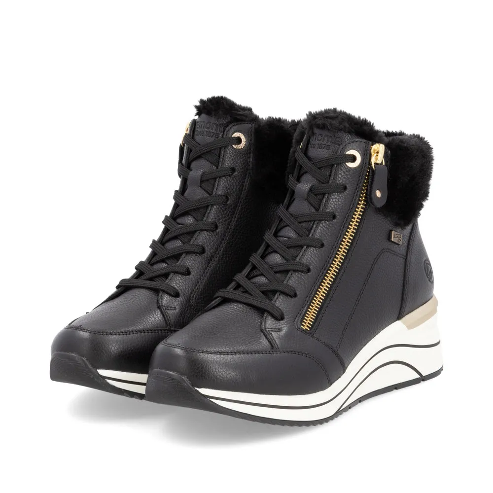 Remonte Damen-Stiefelette Schwarz-Weiß