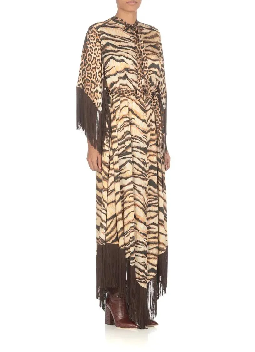   Roberto Cavalli  Animalier Pattern Dress Neutrals