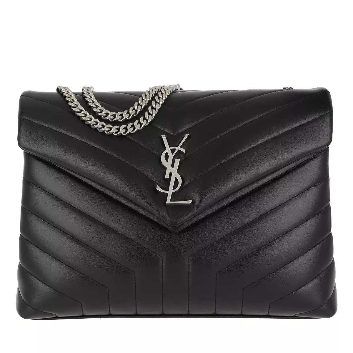   Saint Laurent  YSL LouLou Matelassé Medium Black  Crossbody Bag 