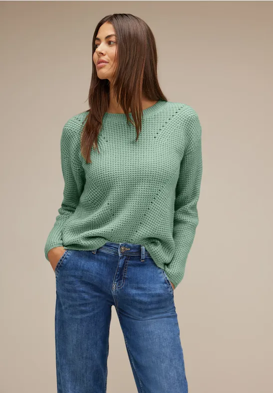 Street One Pullover mit Strickmustermix 