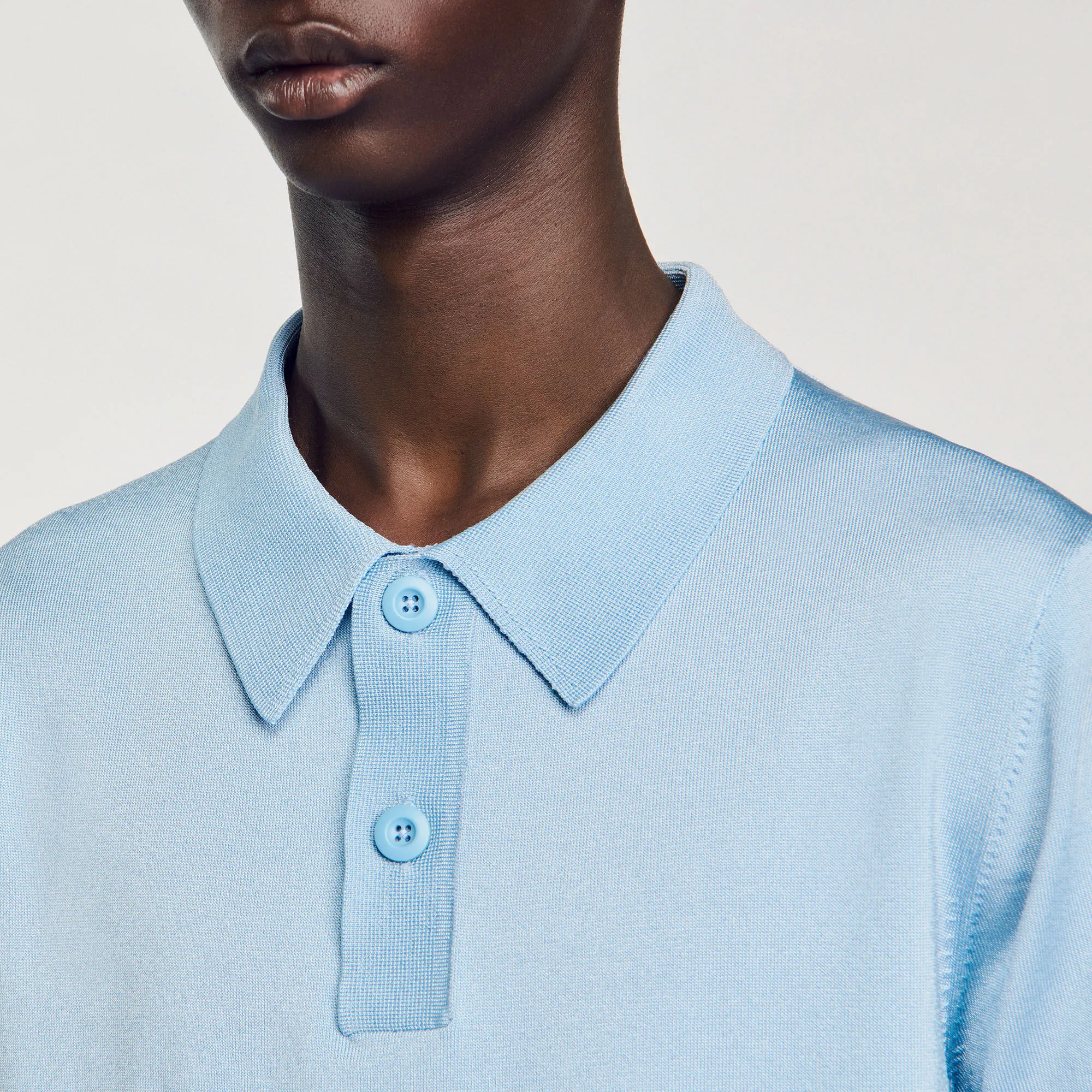 Strick-Poloshirt mit kurzen Ärmeln