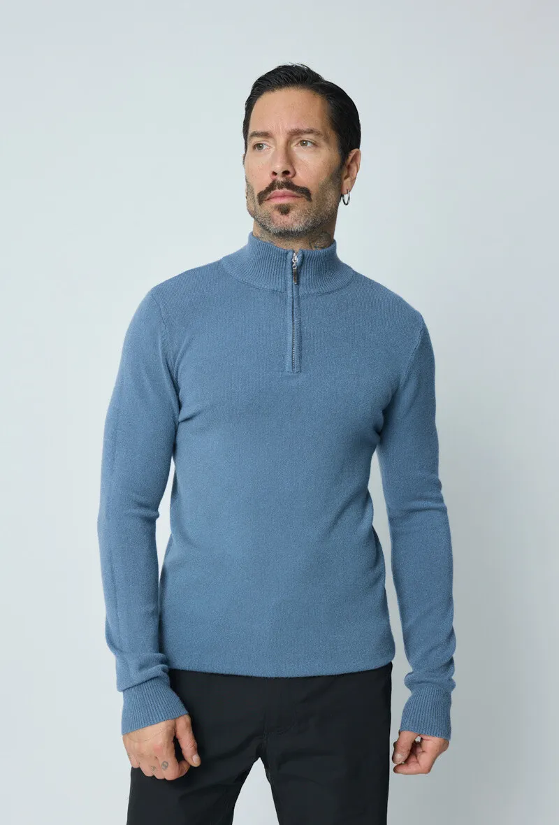 Strickpullover mit Stehkragen mit Reißverschluss