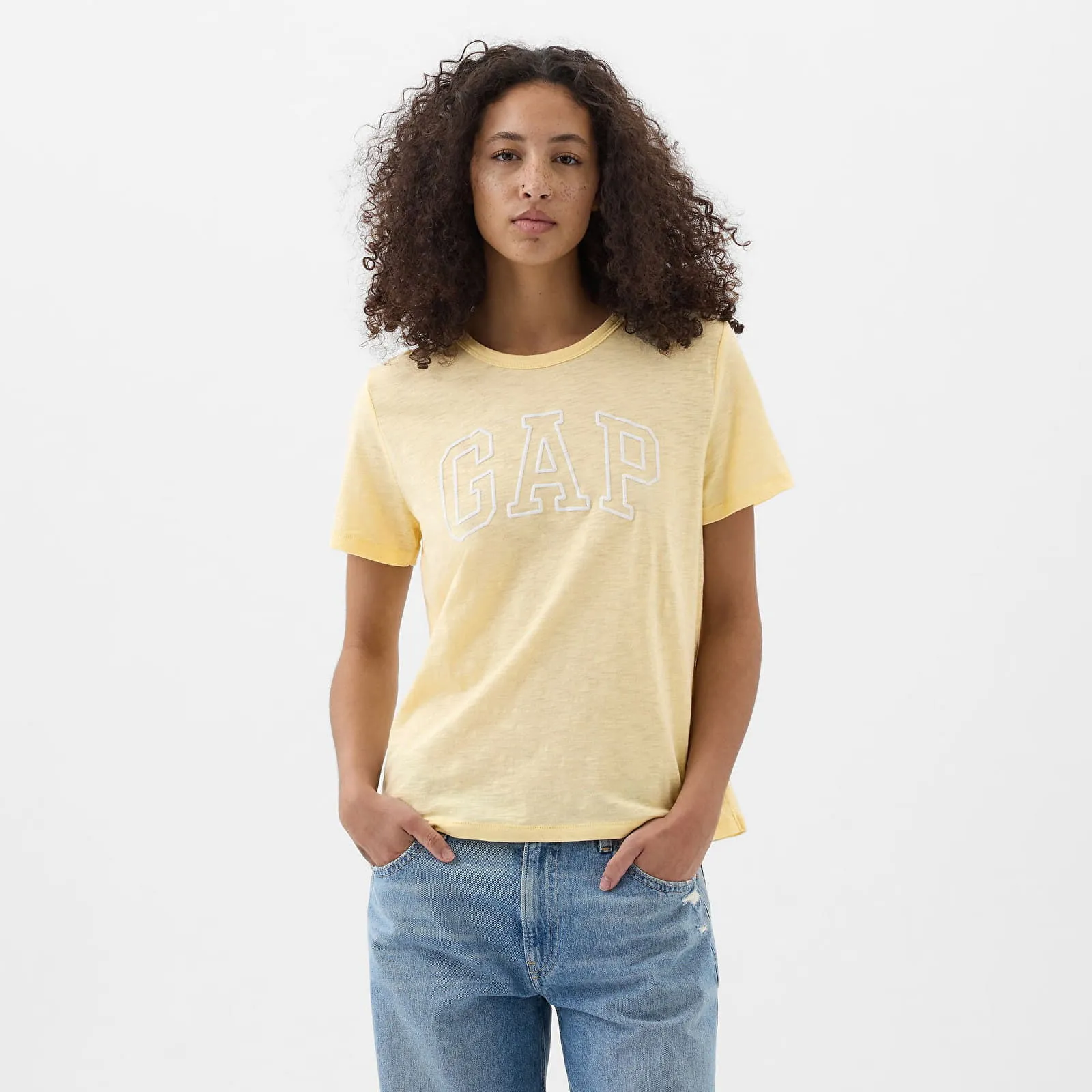 T-shirt GAP Logo Slub Tee Maize 871344-01