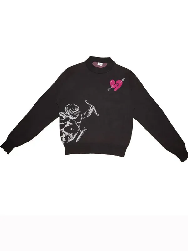 Übergroße Pullover mit Cupid-Motiv